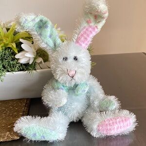 2004 Pastel Easter Bunny with Wire Ears plush beanie